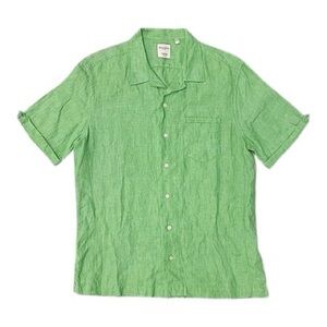 100% Linen! Murano Green Casual Button Down Shirt -St Paddy's - FAST SHIPPING